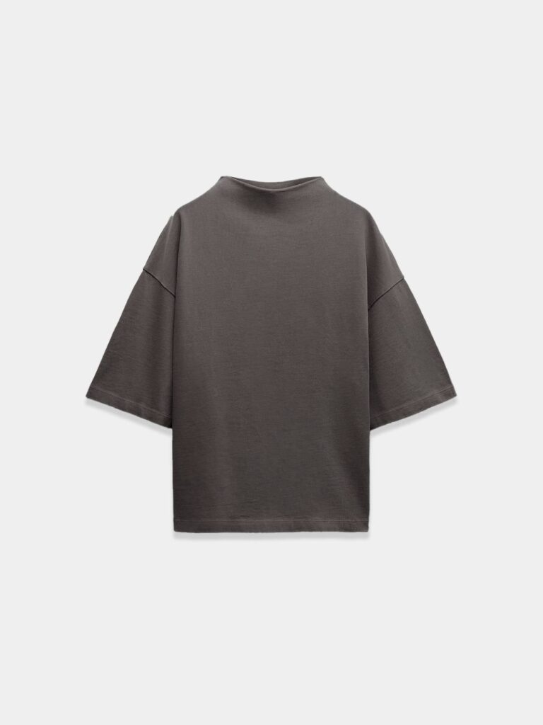 Light Grey Cozy Chic 3/4 Sleeve Relaxed Cotton Tee