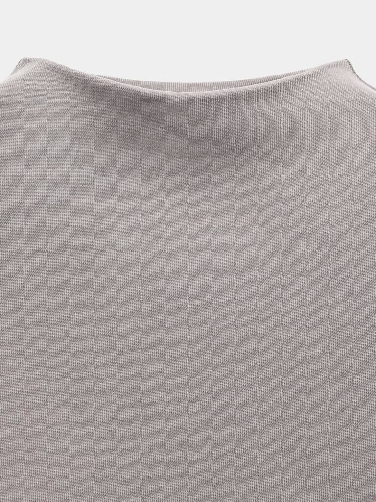 Dark Grey Cozy Chic 3/4 Sleeve Relaxed Cotton Tee