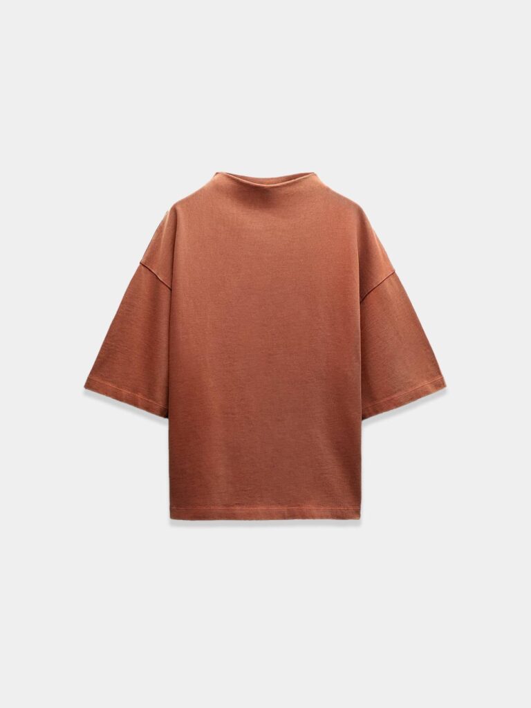 Dark Grey Cozy Chic 3/4 Sleeve Relaxed Cotton Tee