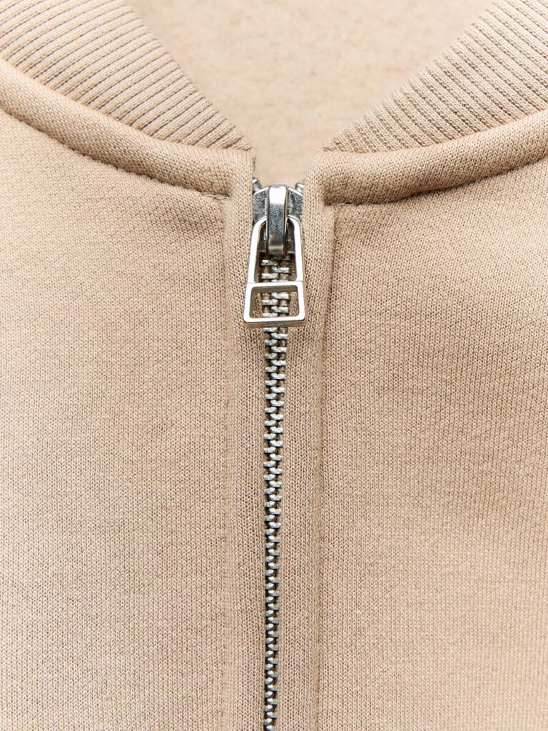 White sweater with zipper
