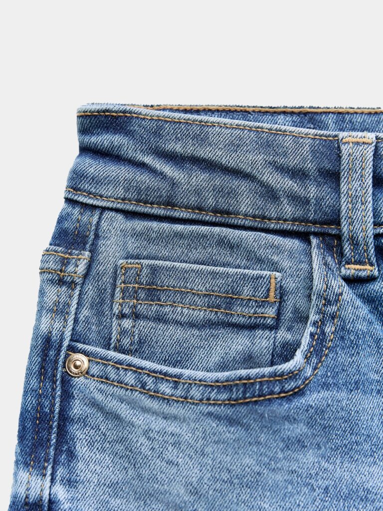 Blue Mid Rise Flared Jeans