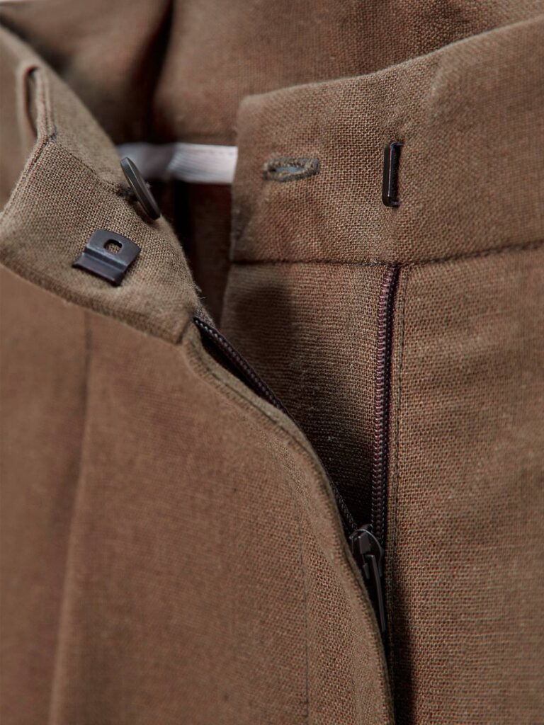 Brown high waisted linen short
