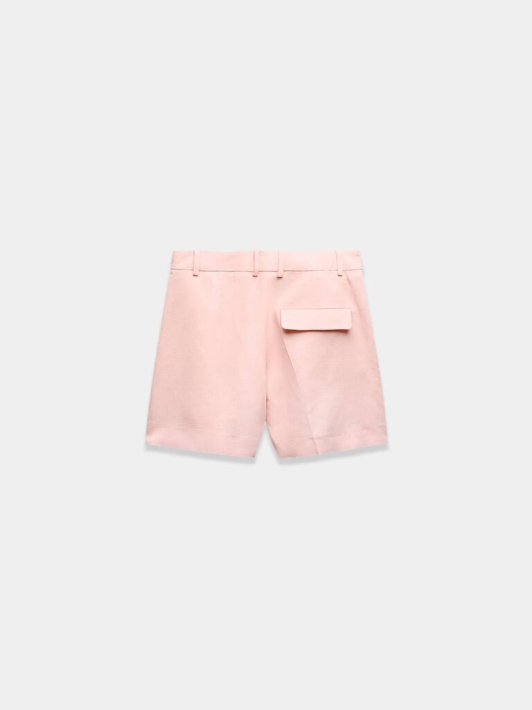 Green high waist linen short