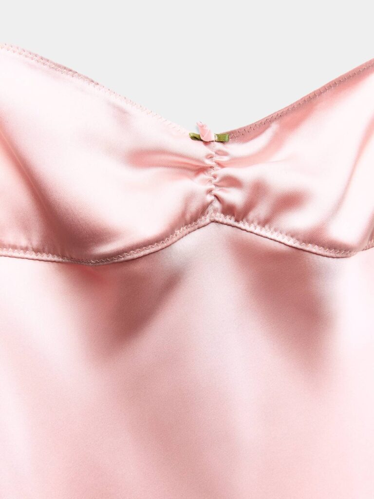 Pink midi satin dress